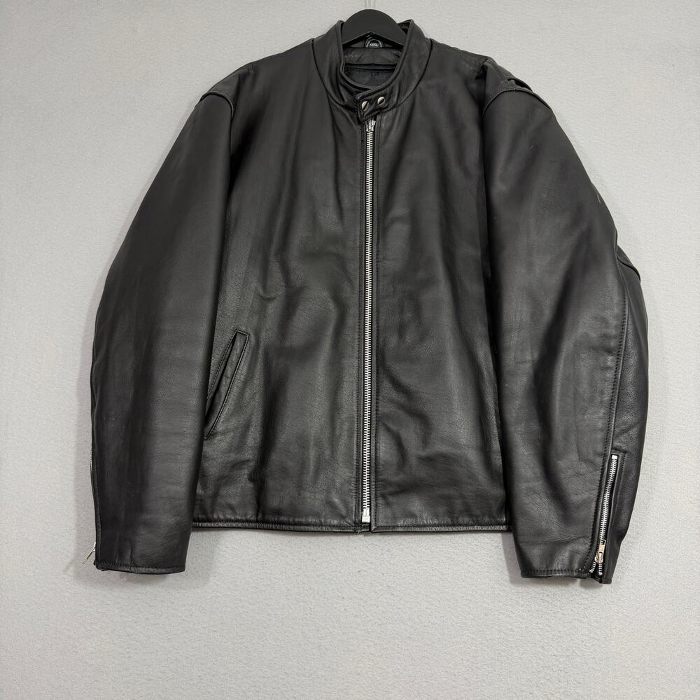 Xelement Advanced Motorcycle Gear Men's 3XL Black Leather Cafe Racer Jacket